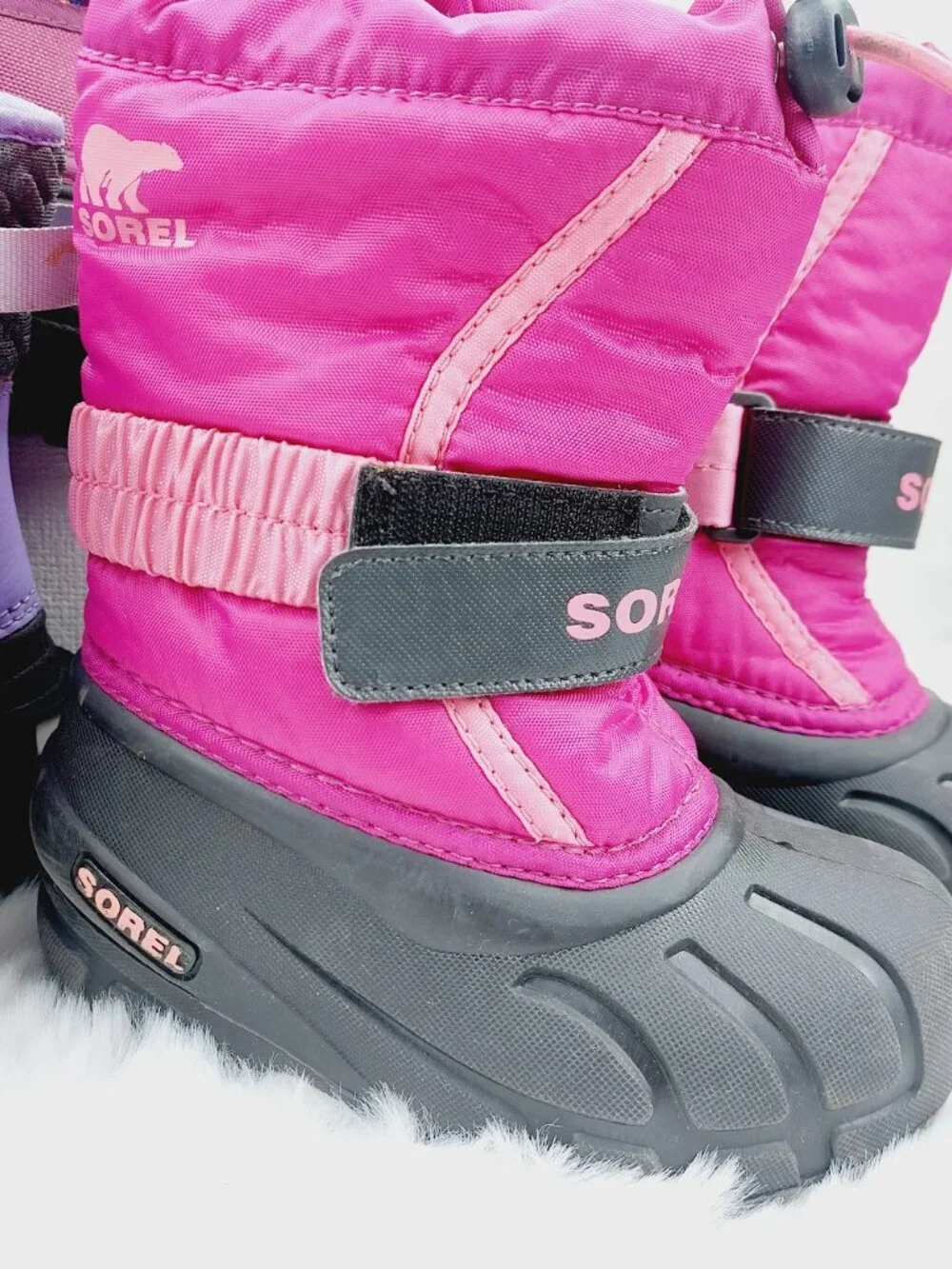 Set of 3 Sorel Columbia Girl's Purple Pink Ankle Snow Winter Boots Size US 9